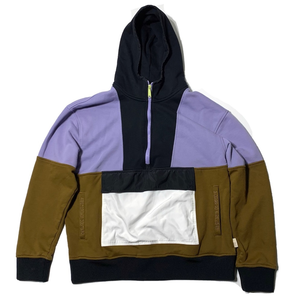 Scotch And Soda Amsterdam Half Zip Color Block Hoodie Mens Size XL